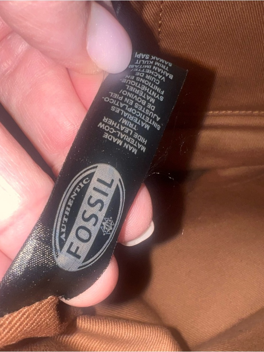 Fossil Sydney Tan & Chocolate Coated Canvas Tote Bag - Picture 3 of 10